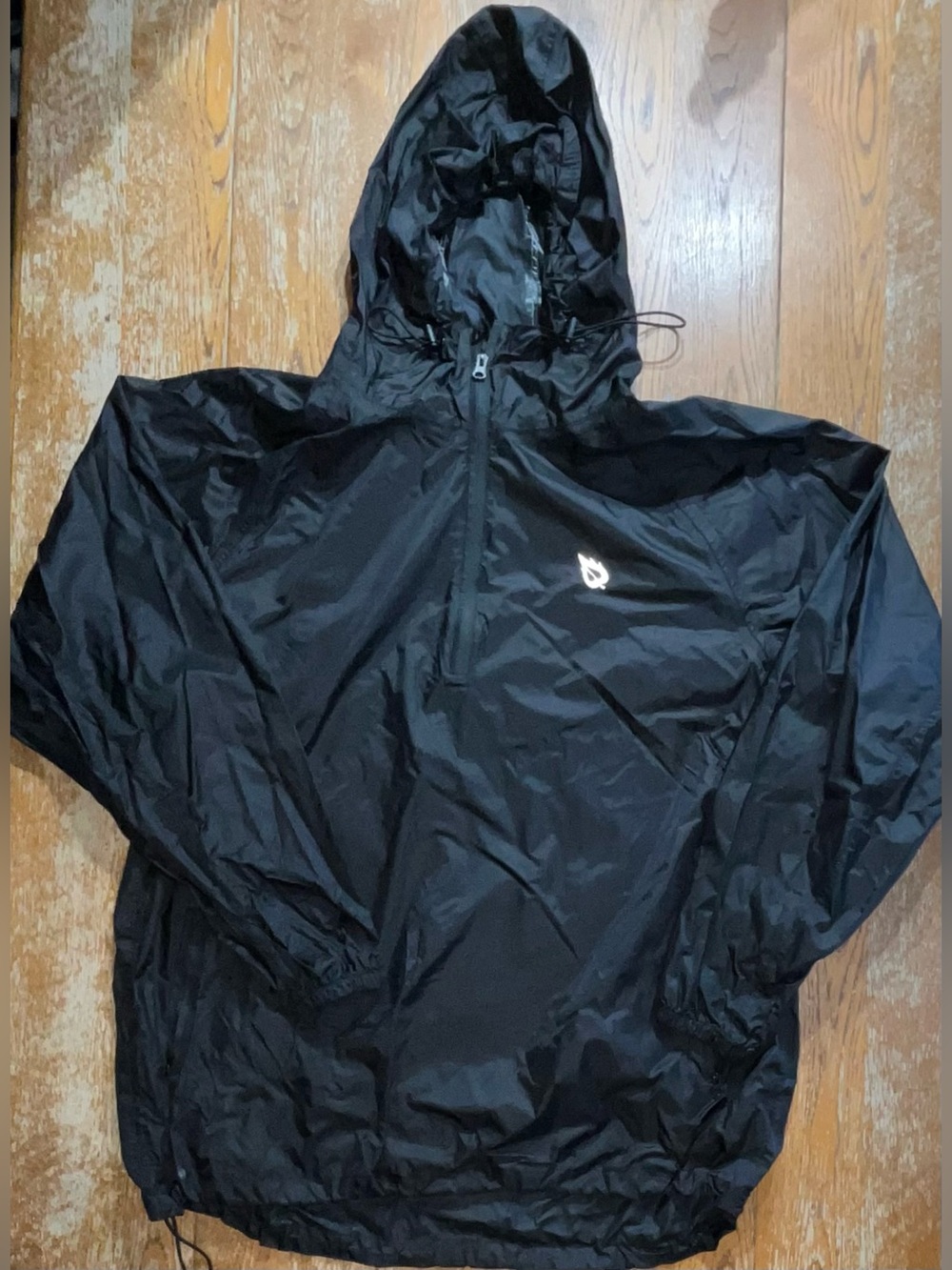 Baleaf foldable waterproof black quarter zip hooded jacket size xl mens